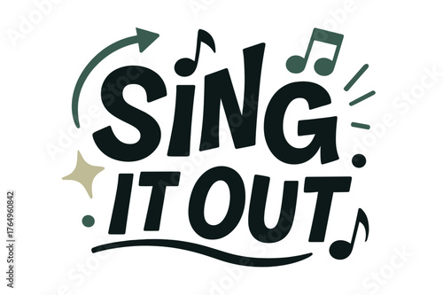 Bouncing Lyric Typography. Kinetic Typography ? Lyric Line. The phrase ?sing it out? bounces on an invisible baseline; music notes orbit the words. Letters