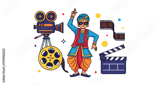 A man in traditional attire playing a sitar, a long-necked stringed instrument.