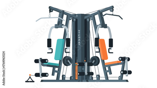 Fitness Equipment for a Fit Life: Detailed view of multi-gym equipment showcases the robust and intricate design, ready to boost fitness