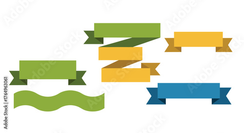 Infographic elements with vibrant ribbons for eye-catching website banners and promotional material, ready to add your message and call to action for maximum impact