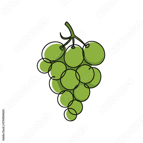 Green grapes bunch – fresh fruit icon