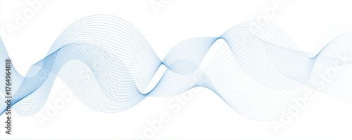 Abstract white and sky blue wavy curve lines background.blue curved line for banner design and frequency sound wave line. Future technology concept. art element for design white Striped line texture.