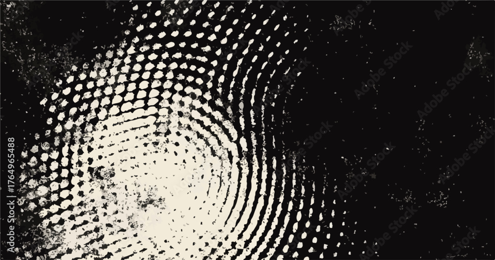 Imagem abstrata em preto e branco com padrões circulares concêntricos, evocando conceitos de física e ciência.