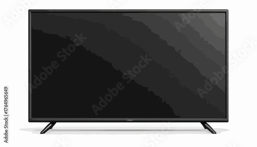 Uma televisão moderna com tela preta, ideal para entretenimento doméstico, exibindo imagens nítidas e vibrantes em um ambiente claro.