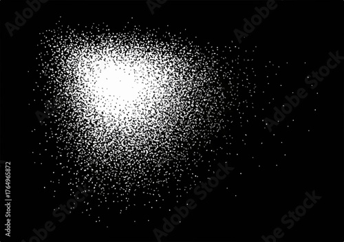 Textura granulada branca sobre fundo preto, criando um efeito de luz e sombra abstrato, ideal para designs e composições criativas.