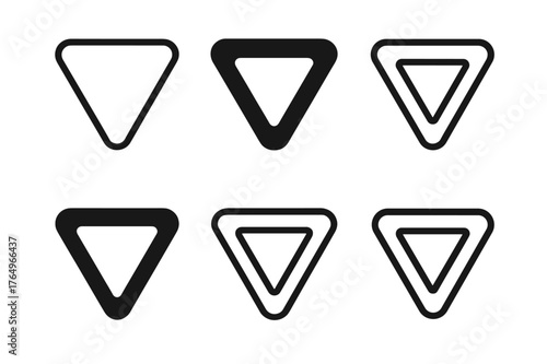 Free Download Yield Sign Infographic. Traffic Rule Infographic. Set Logo of Yield Sign: Minimal outline, Negative space, Flat solid, Symmetrical form, Stylized detail, - GFXLoad