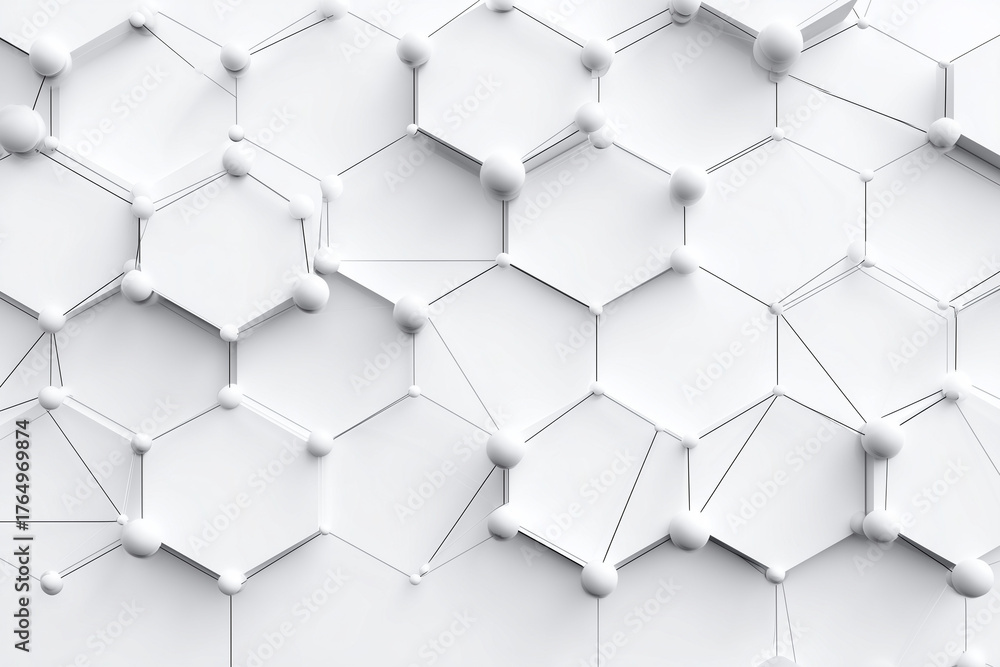 Naklejka premium Hexagon pattern background with connecting lines