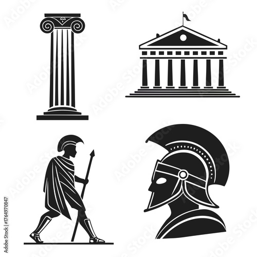 Ancient greek civilization symbols for design