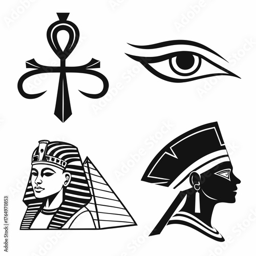 Ancient egyptian civilization symbols for design