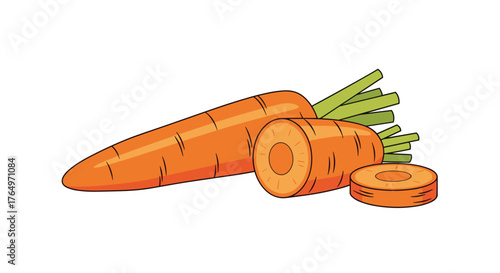 Vibrant Carrots - A Fresh and Healthy Vegetable Illustration.