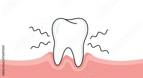 Toothache Illustration - Dental Pain and Gum Inflammation.