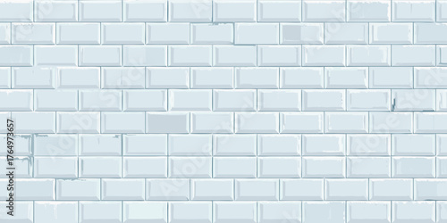 Clean light blue subway tiles with subtle texture and shadows creating a modern wall background