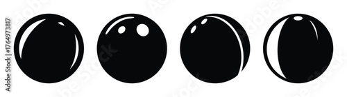 Abstract dark glossy spheres in a row showcasing smooth reflective surfaces and subtle highlights a modern minimalist aesthetic