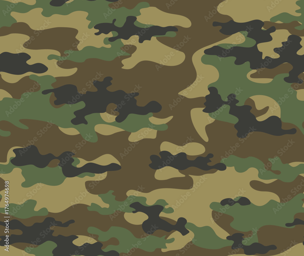 Fototapeta premium Seamless camouflage vector pattern, military print