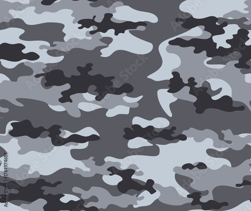 
gray camouflage background seamless winter vector pattern design