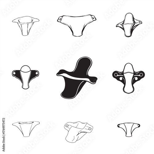 set of sanitary napkin vector
