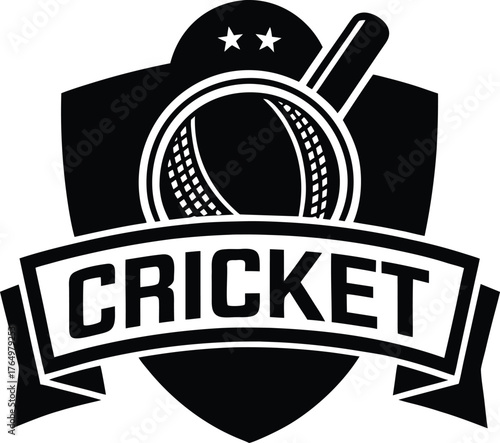 Vector art of cricket emblem with text