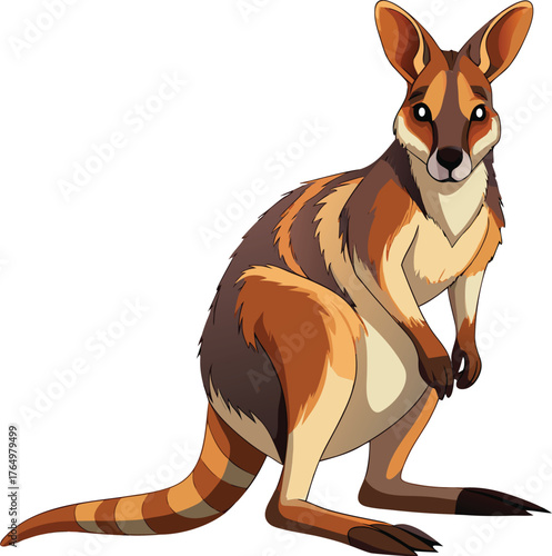 Bennet s wallaby kangaroo illustration isolated on transparent background for wildlife and nature designs isolated on white background