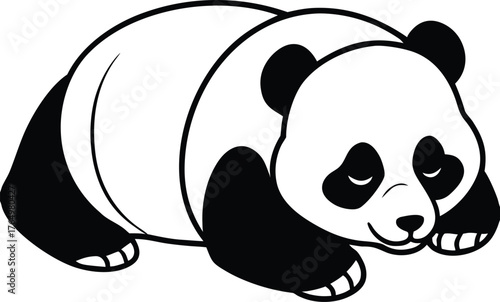 Adorable sleeping panda bear resting peacefully on a transparent background cute wildlife illustration isolated on white background isolated on transparent background