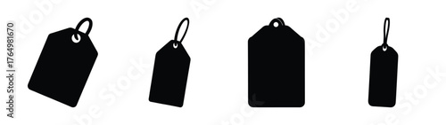 Versatile black price tags collection ideal for discount labels sales promotions shopping and retail marketing design elements