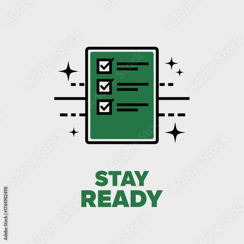 Modern line icon of a checklist with completed tasks. A vector graphic symbolizing organization, planning, productivity, and the concept of staying ready
