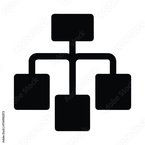 Flowchart diagram organization chart hierarchy diagram process chart workflow chart black icon vector