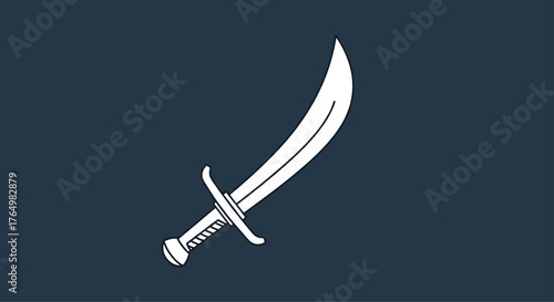 Elegant Scimitar Illustration on Dark Background.