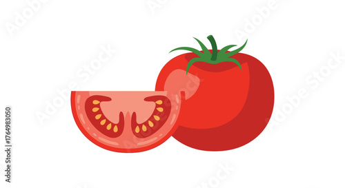 Fresh Tomatoes - A Slice and a Whole.
