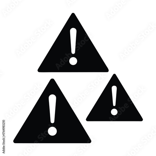 Download high resolution black warning signs vector image attention exclamation mark symbol illustration