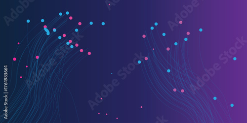 Abstract background for innovation technology . lines with dots over dark background. connecting or big data concept
