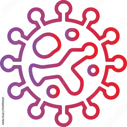 Stylized Gradient Icon of a Virus or Germ Cell