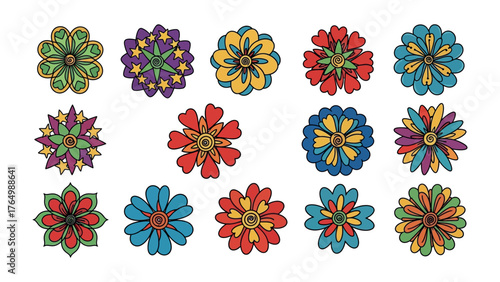 Floral Tapestry of Botanical Blossoms: A vibrant array of botanical blossoms unveils a captivating arrangement, celebrating the artistry of nature's delicate creations.