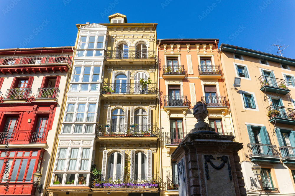Obraz premium Modernist buildings in the city of Bilbao, in Vizcaya, Basque Country.