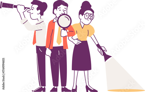 Creative team of office workers exploring new opportunities.