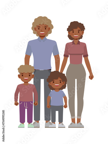 Happy family include father, mother and and child character vector design.