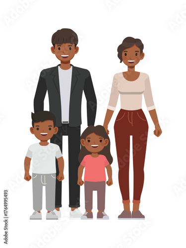 Happy family include father, mother and and child character vector design.