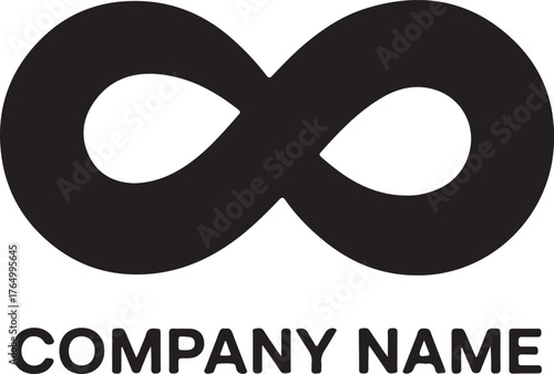 Timeless black infinity symbol representing endless possibilities and continuous connection perfect for company branding logo transparent background