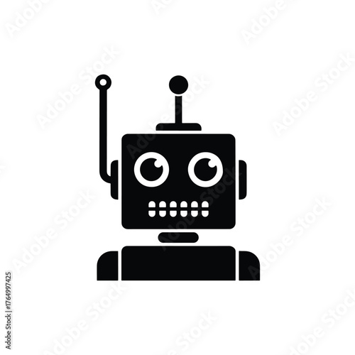 Simple retro robot head with antenna