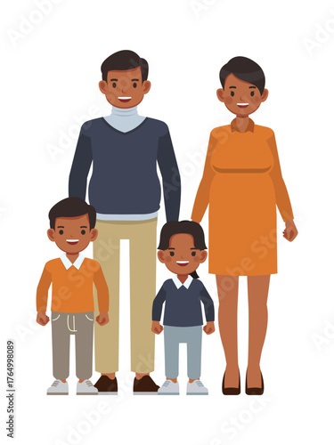 Happy family include father, mother and and child character vector design.