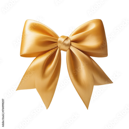 golden bow isolated on white