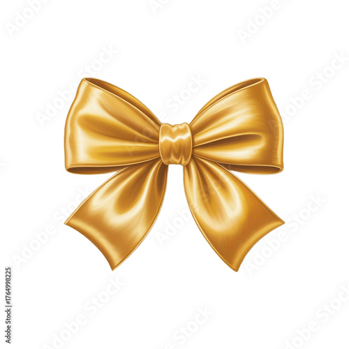 gold bow isolated on white background