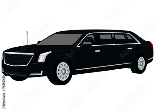 Black executive or presidential style armored limousine