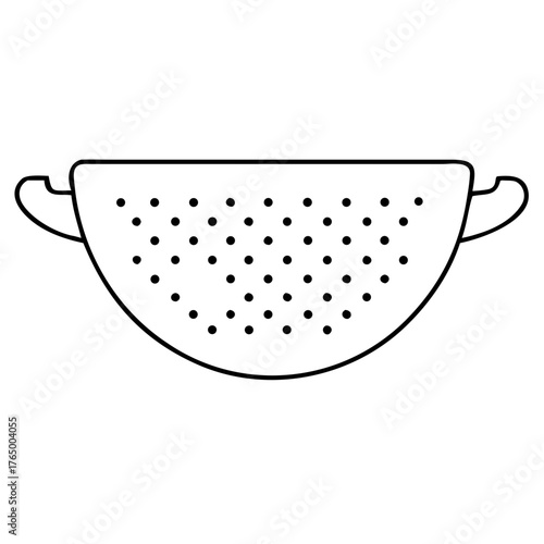 3d icon of outline illustration of a colander with handles