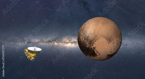 Fototapeta Naklejka Na Ścianę i Meble -  New Horizons spacecraft with Pluto 