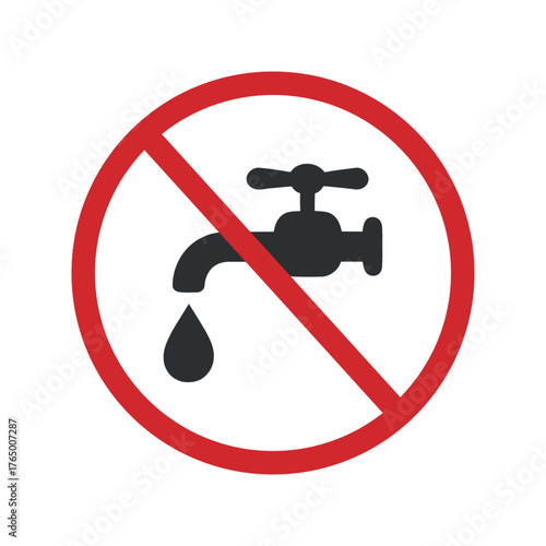 Water Conservation Symbol No Tap Water Allowed Leak Prevention Campaign