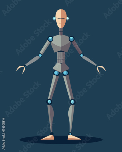 A mannequinlike form its movements stiff and robotic due to the invisible control of its puppeteer.. Vector illustration