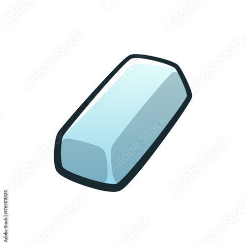 Isolated flat 3d iron ingot icon for game, interface, sticker, app. The sign in a cartoon style for match 3, arcade, rpg. The metal resource sprite for craft element in hyper casual mobile game.