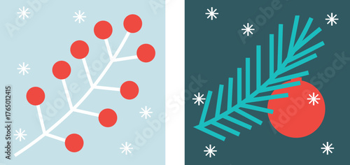 Cozy Winter Icons Set Flat Vector Christmas And New Year Illustration Ice Skates Cocoa Mug Mittens Snowflakes Gifts Holiday Elements Minimal Festive Design Warm Winter Collection For Web And Print