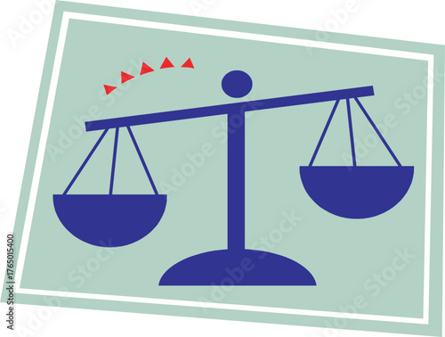 Justice scales symbol of law and equality with gold weight for legal balance measurement