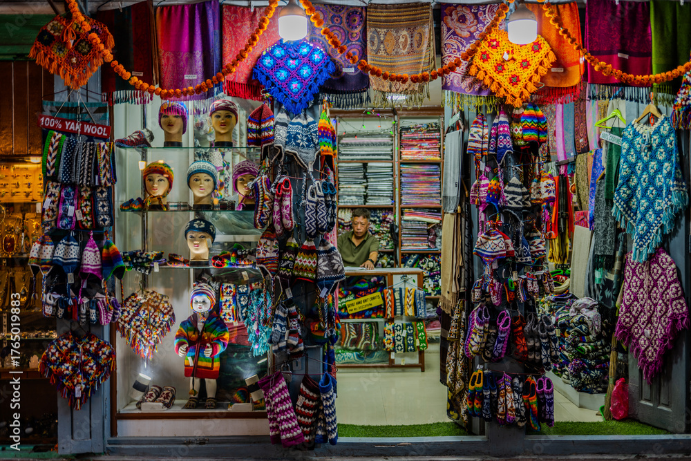 Fototapeta premium Wool clothing and handicraft shop in Kathmandu